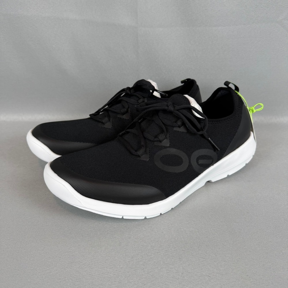Oofos OOmg Sport LS Recovery Sneakers Mens 11 Black White Lace-Up Light New NIB - Picture 2 of 8